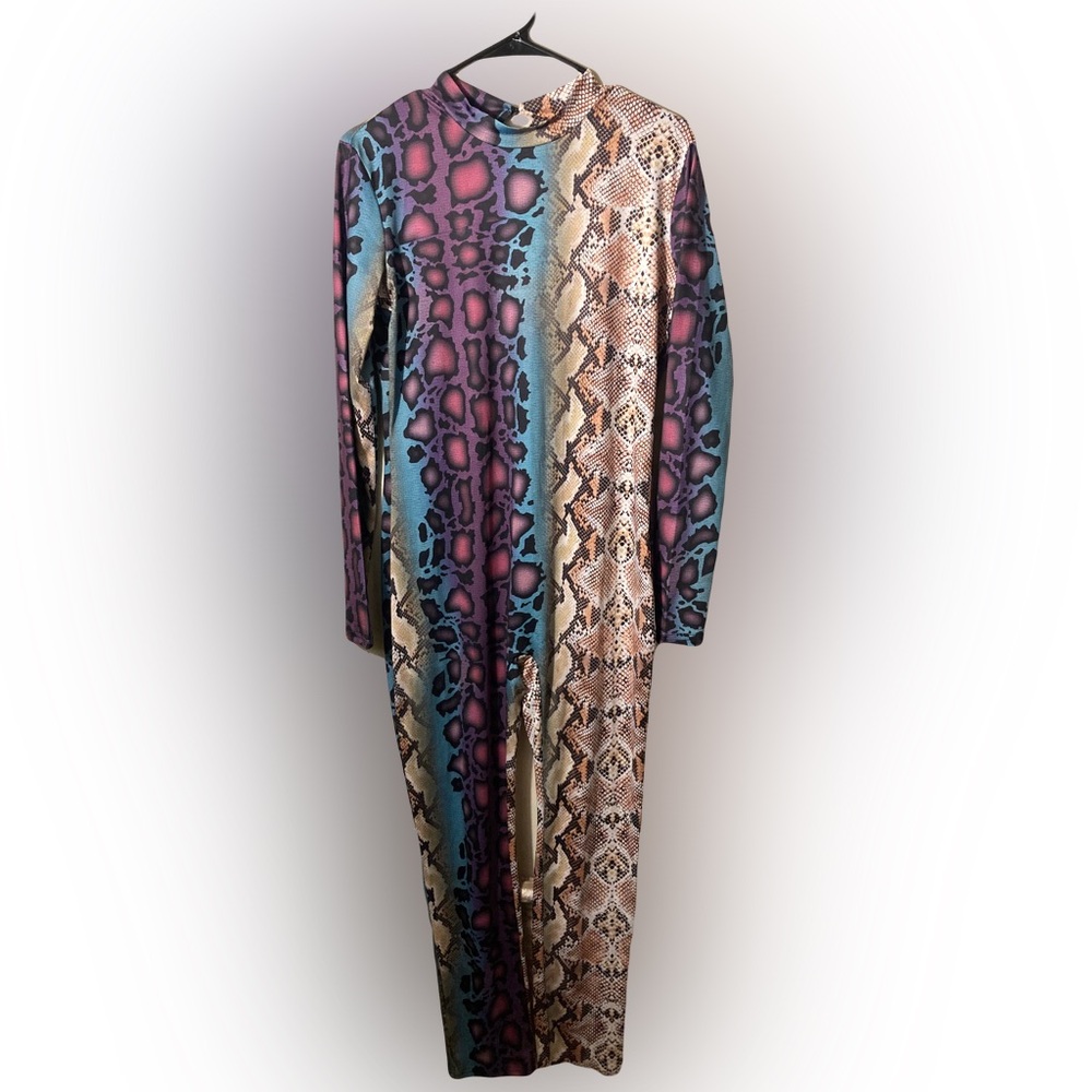 Multicolor Snake Printed Jumpsuit Large